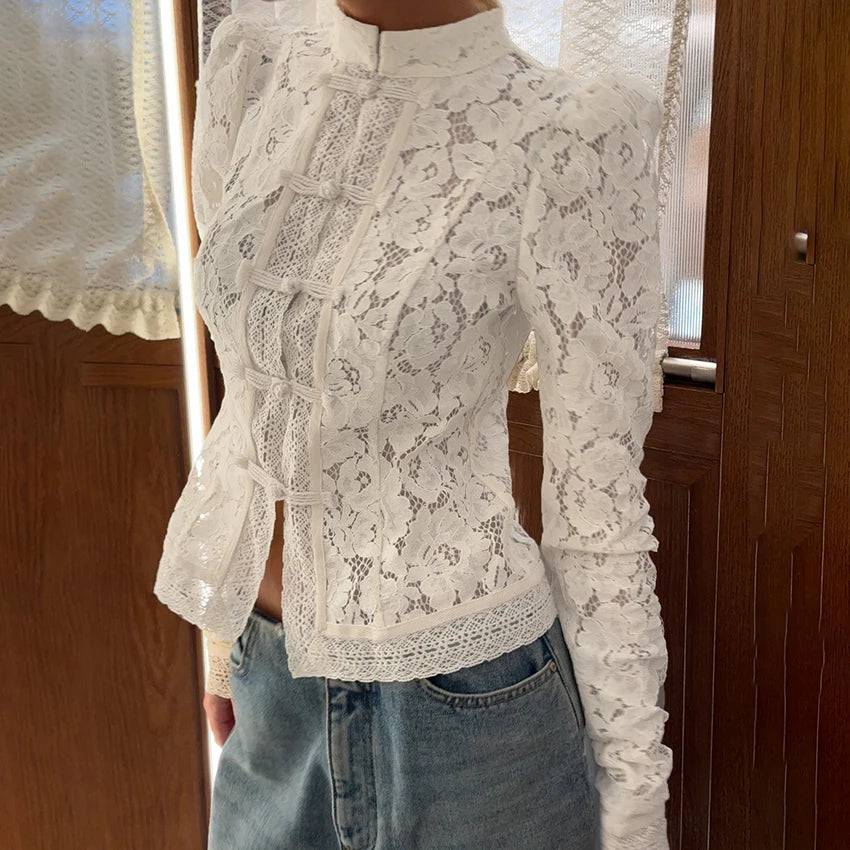 Elegant Embroidery Puff Sleeve