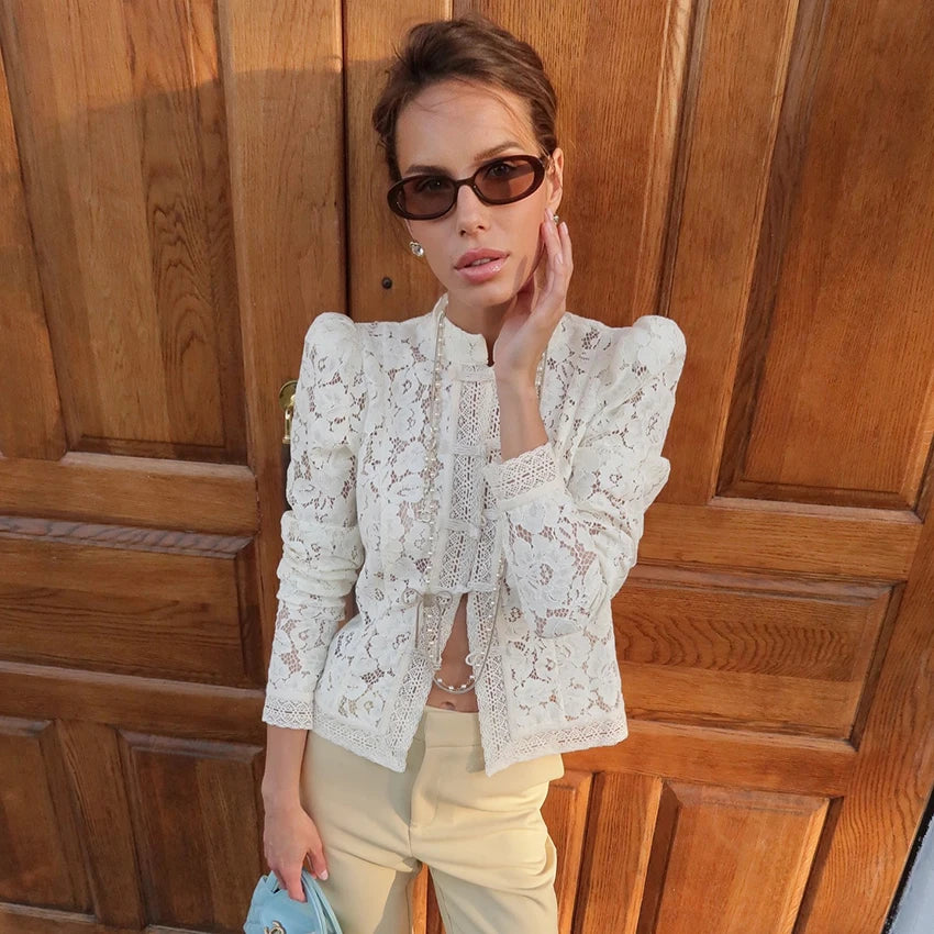 Elegant Embroidery Puff Sleeve