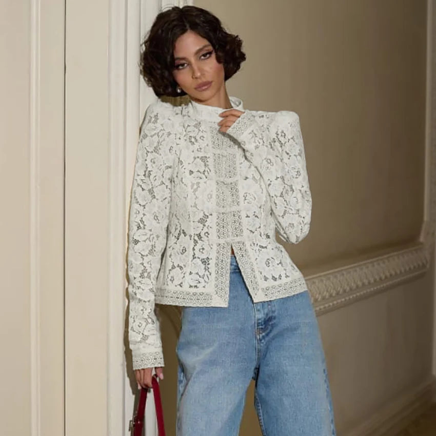 Elegant Embroidery Puff Sleeve