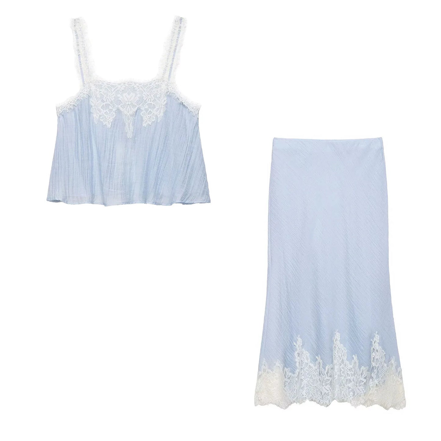 Sleeveless Splicing Lace Decoration