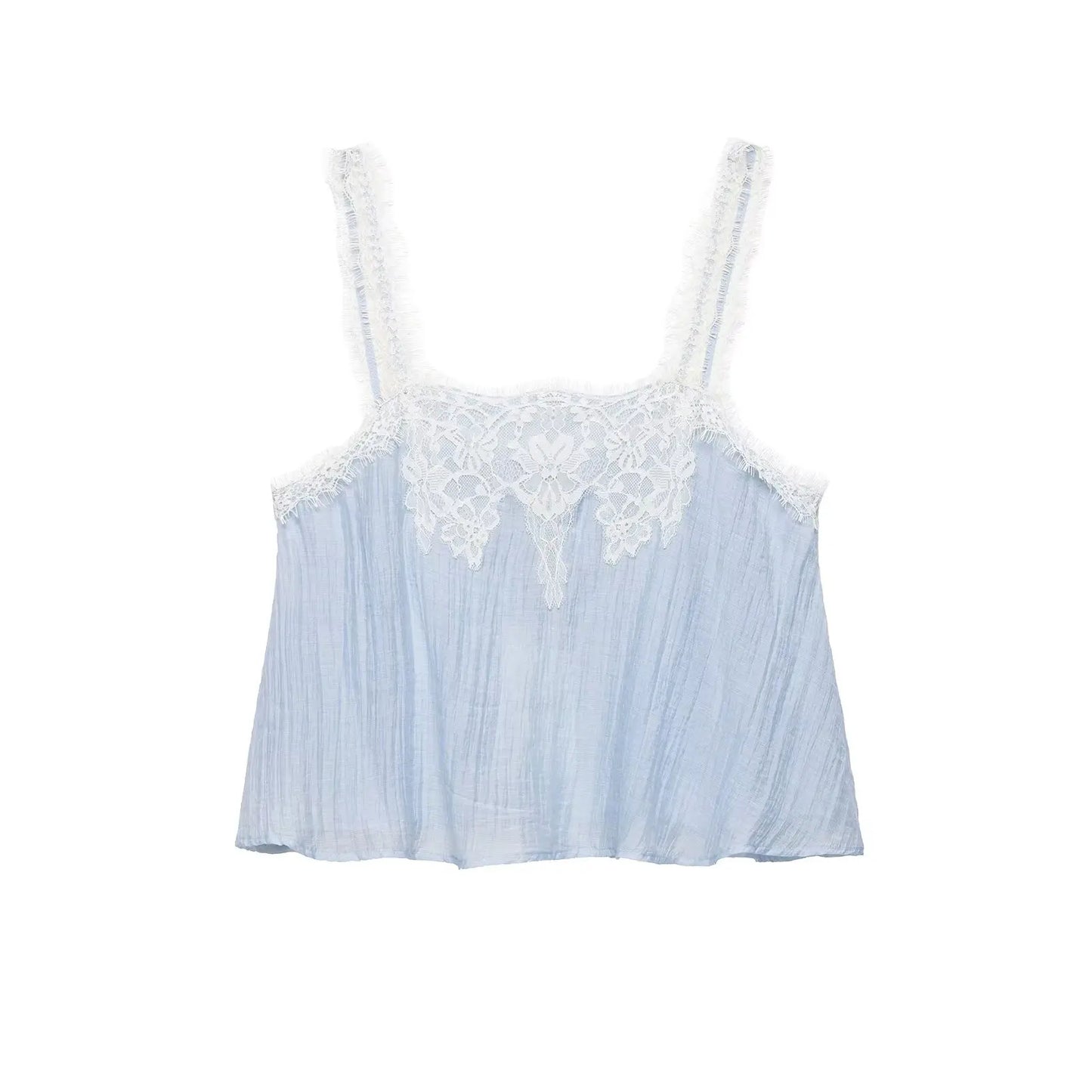 Sleeveless Splicing Lace Decoration