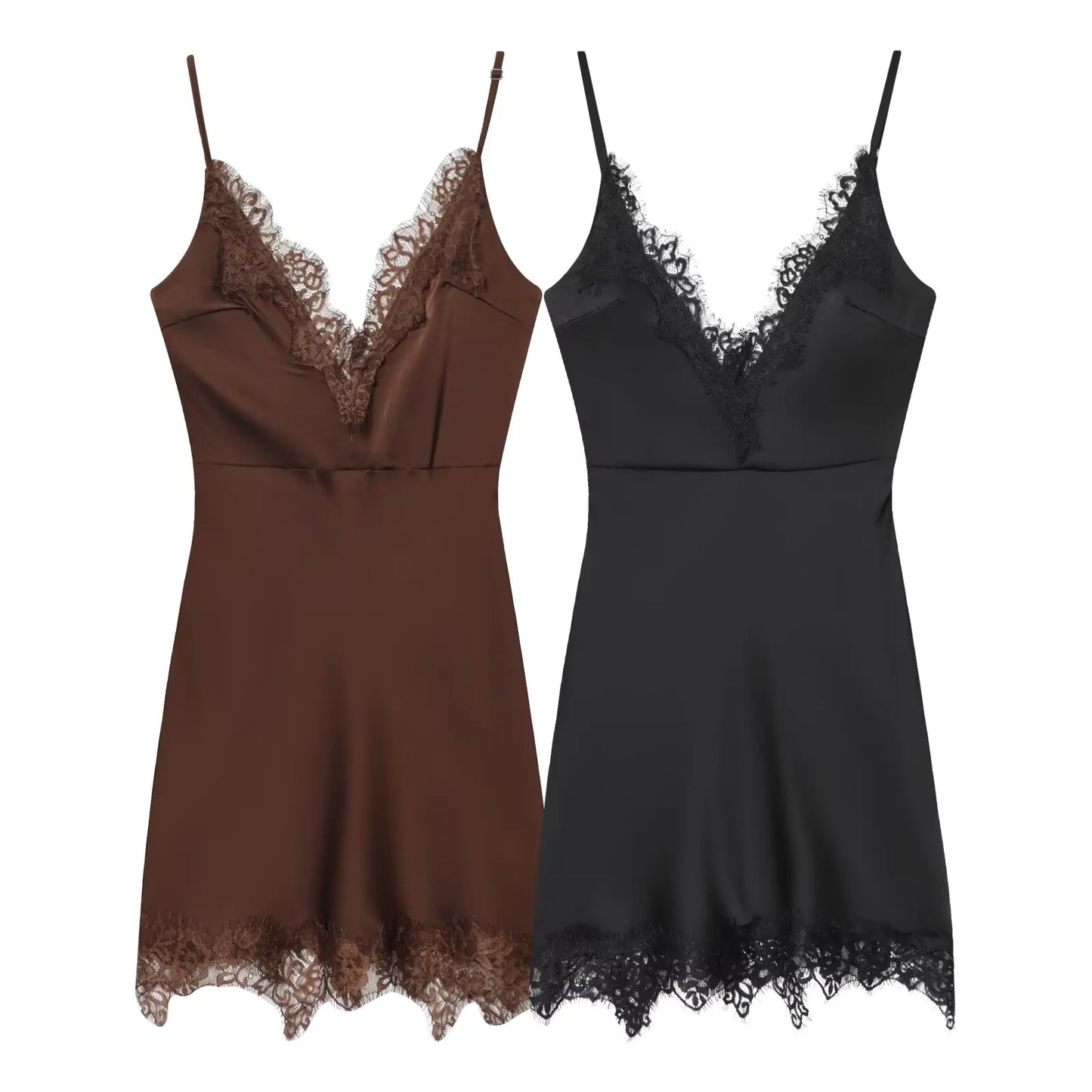 Chic V-Neck Lace Cami Dress